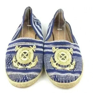 Kaanas Flats 39 9 Navy Anchor nautical Espadrilles